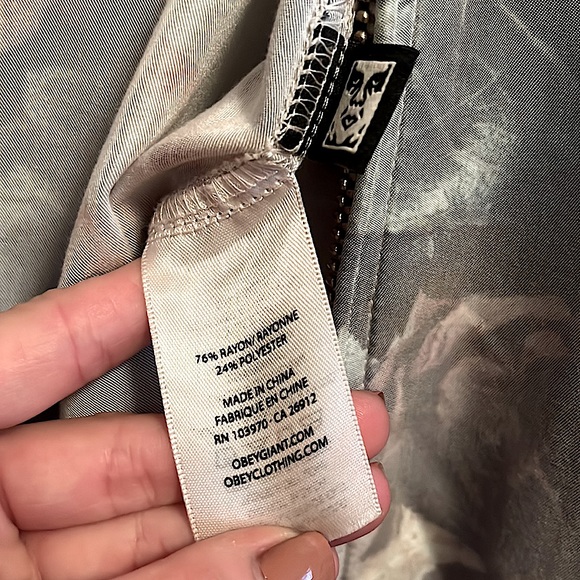 OBEY Lightweight Zip Floral Bomber-Style Jacket - Picture 8 of 9